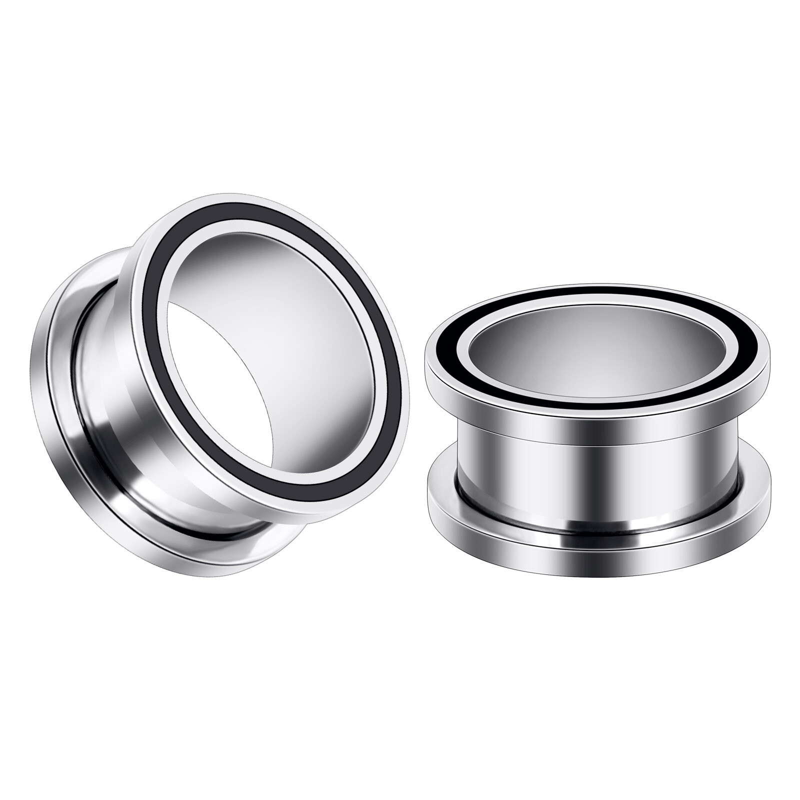 2pcs Hollow Stainless Steel Ear Plugs Tunnels Saddle Ear Gauges Spreader Earring