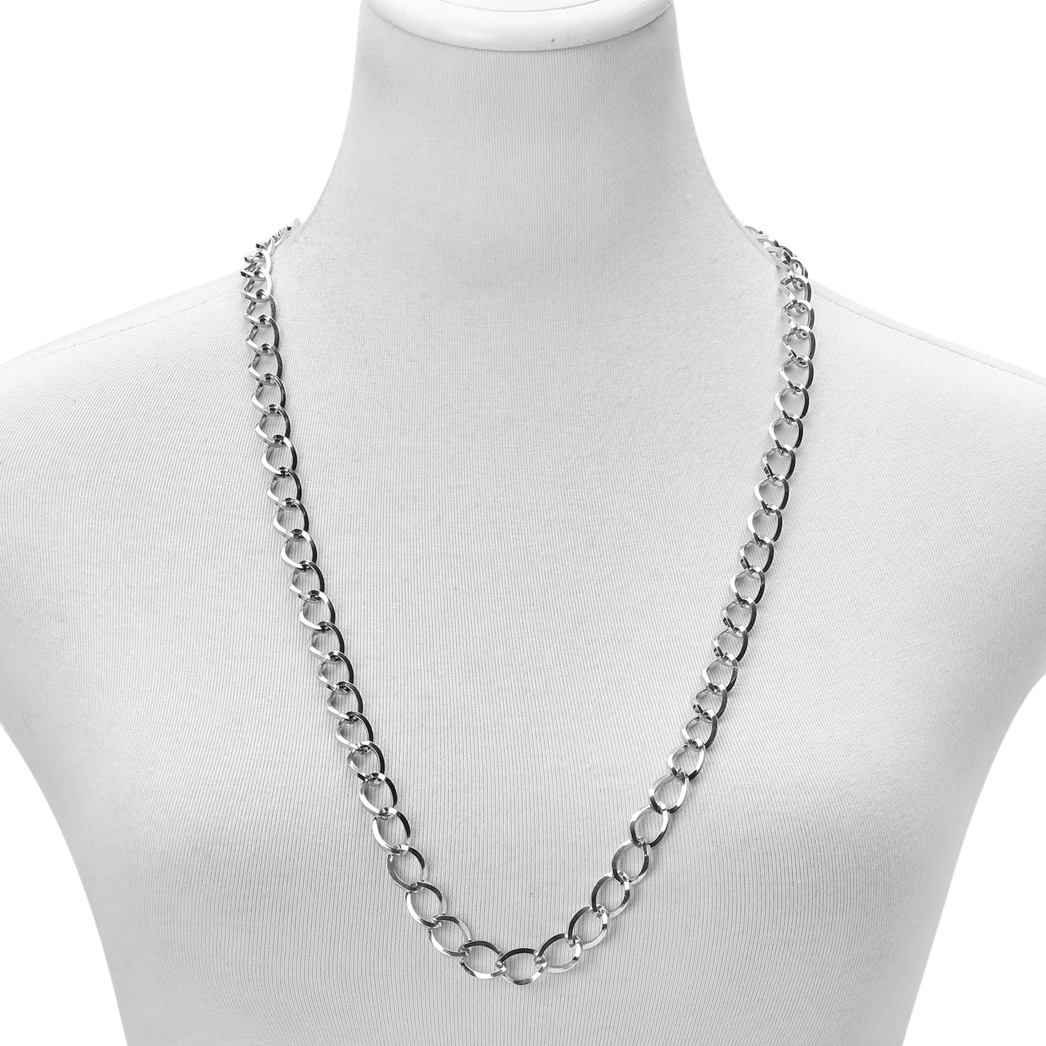Stainless Steel Curb Chain Necklace (30 in) 20 grams