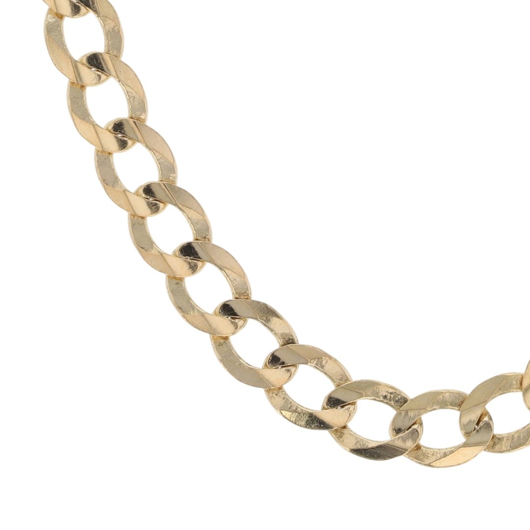 4.1mm Curb Link Chain 18″ Necklace 14k Yellow Gold 7.96 Grams