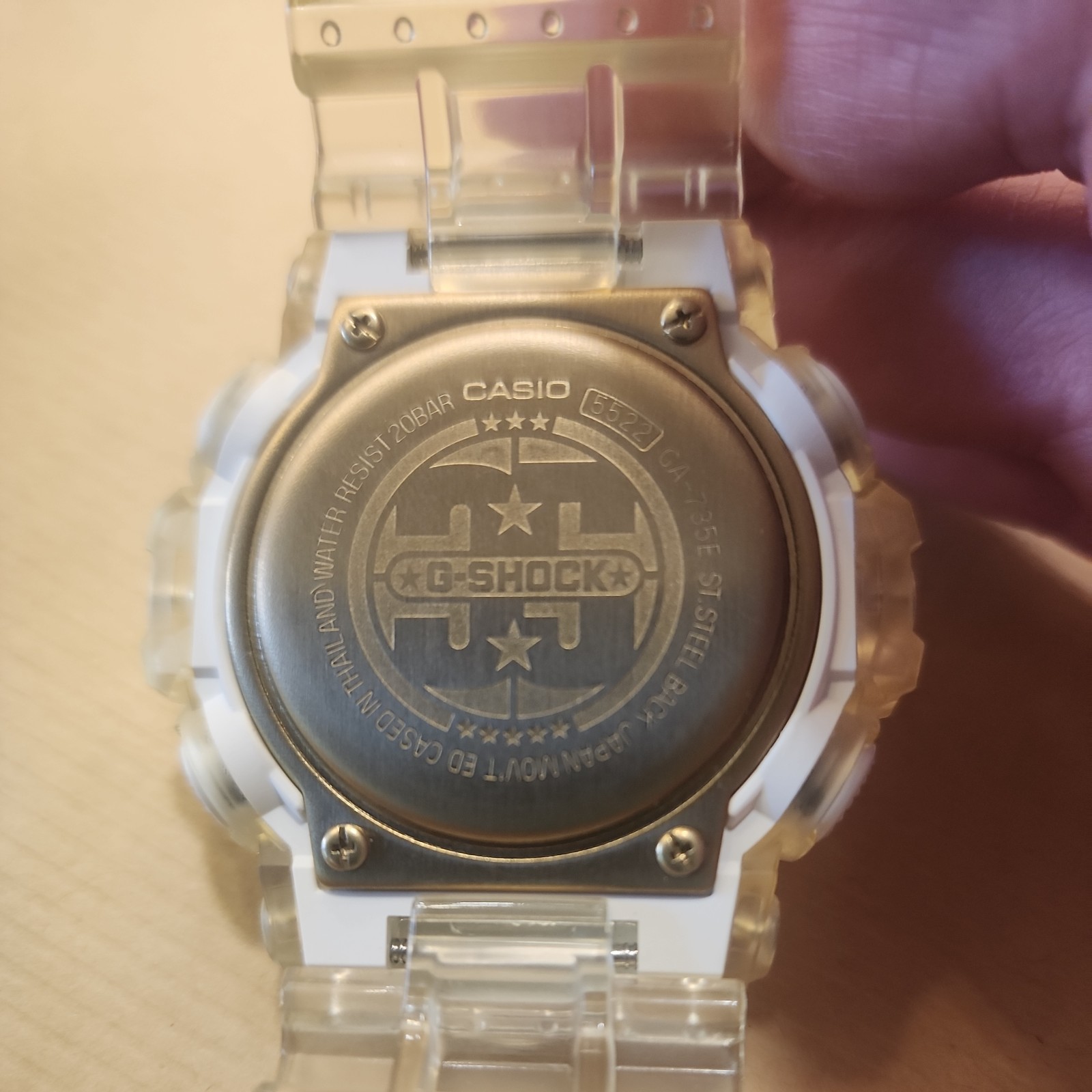 Casio G-Shock 35th Anniv. GA-735E 54mm Clear Digital/Analog Watch w/New Battery
