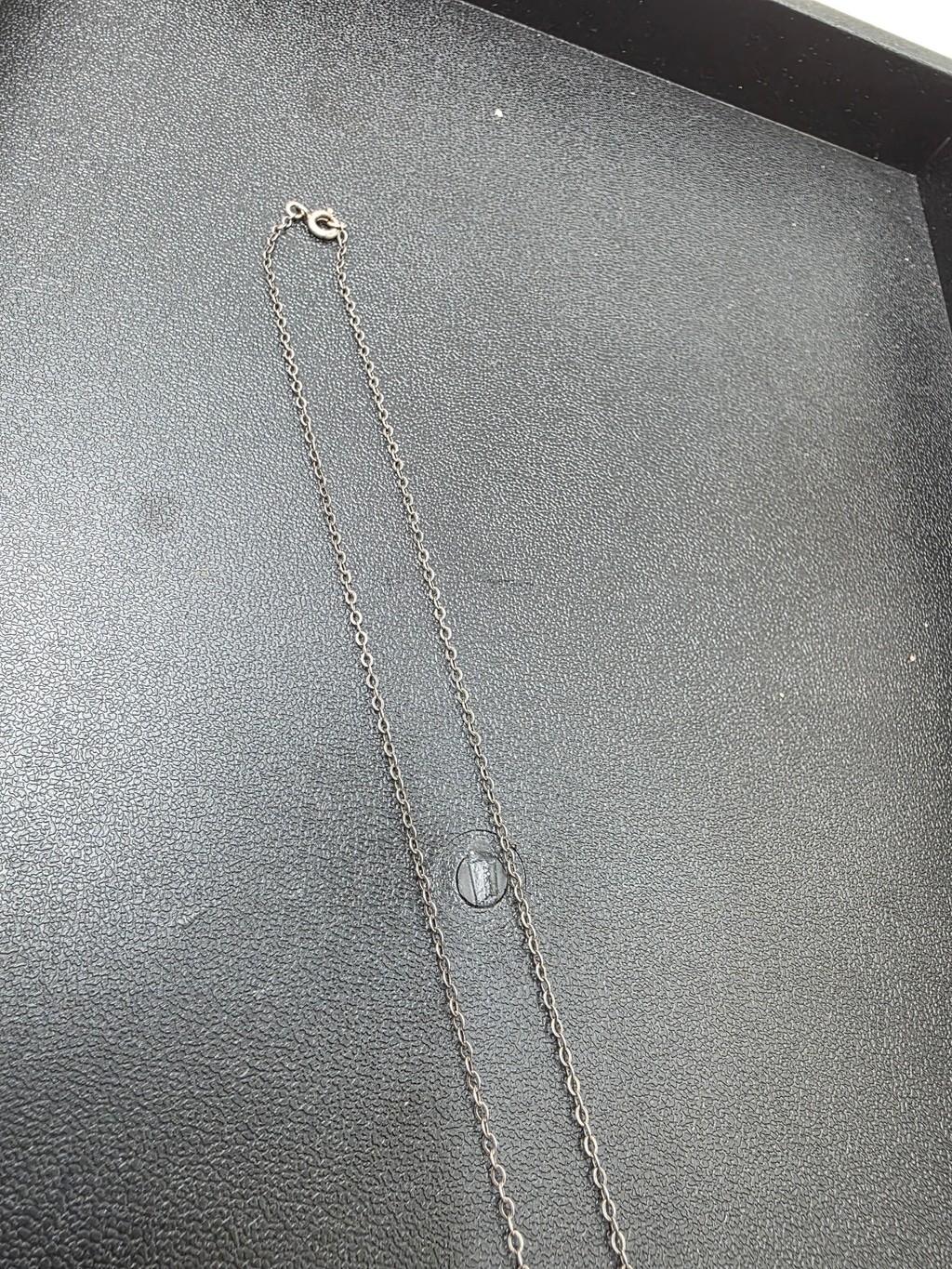 Vintage Sterling Silver 11″ Fine Cable Chain Necklace Spring Ring Clasp