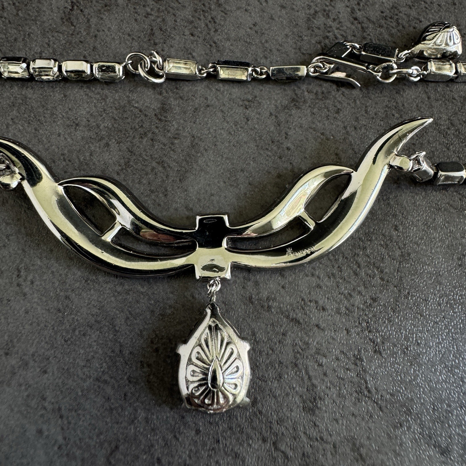 Vintage 1955 Crown Trifari Rhinestone Necklace Alfred Philippe J Hook Choker