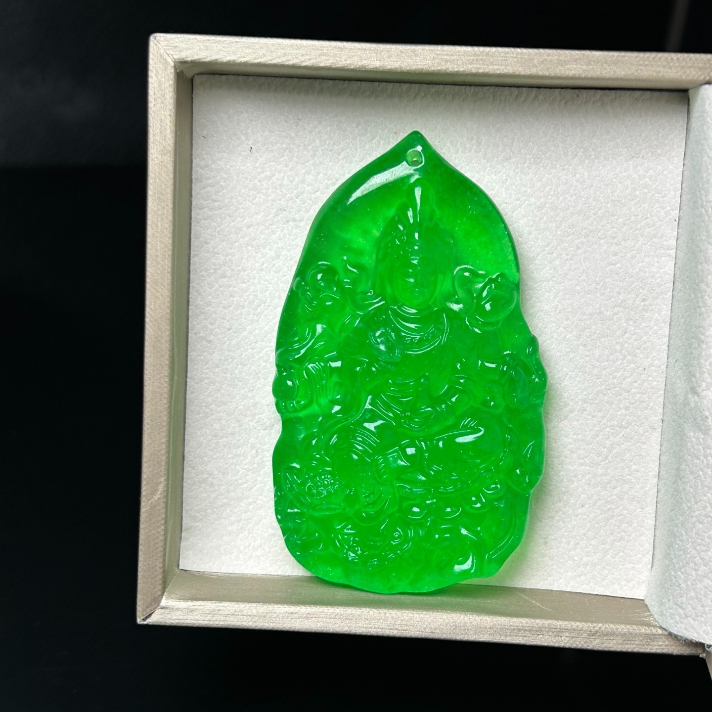 Natural ice Burmese Jade Jadeite Carved dragon kwan-yin lucky Pendant&Necklaces