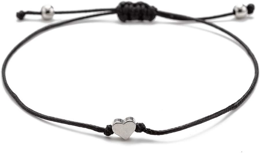 Elegant Minimalist Red & Black Braided Bracelet – Adjustable Charm Jewelry