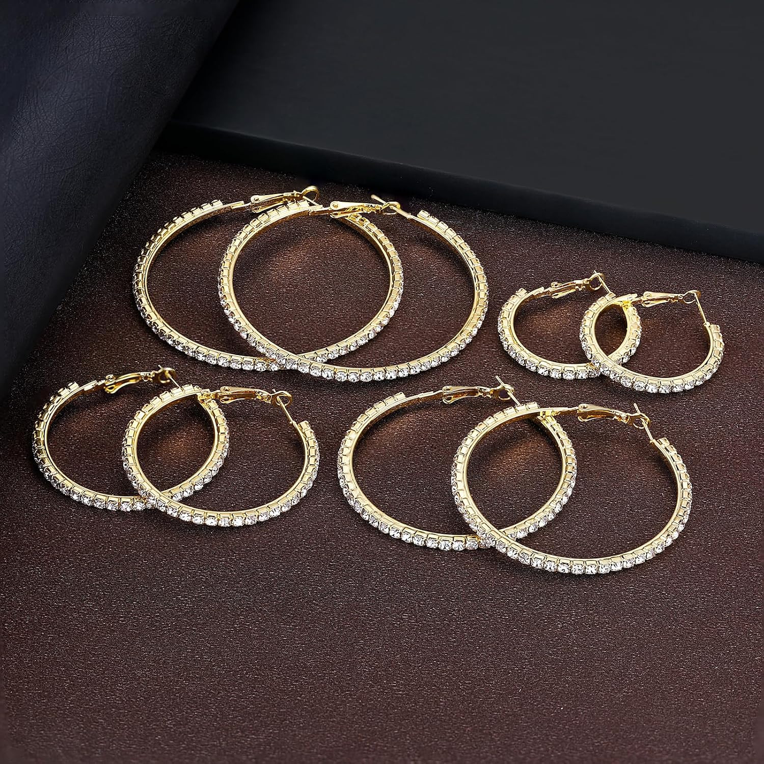 4 Pairs Gold Hoop Earrings for Women | 14K Gold Plated Hypoallergenic Small Larg