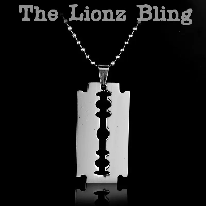 Punk Rock Emo Goth Stainless Steel Razor Blade Pendant Ball Chain Necklace – 20″