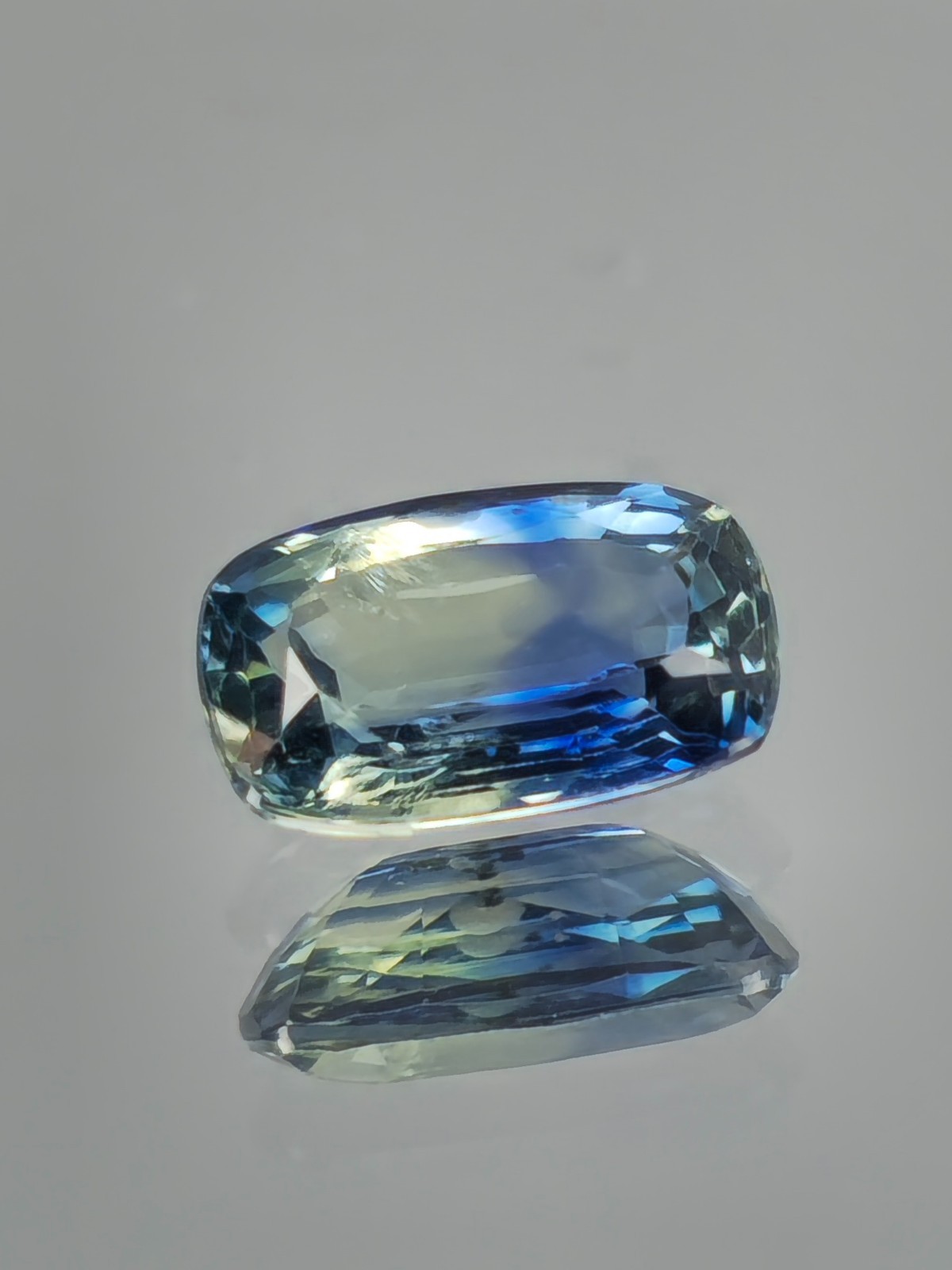 Australian Parti Sapphire 0.90 Tri Colour Teal Blue Yellow Vvs Rectangular Cut ✨