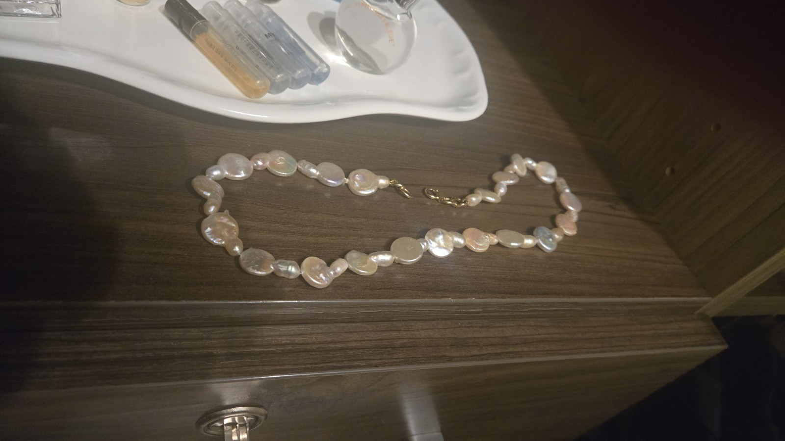 Irridescent Baroque Style Fresh Water Pearl Necklace