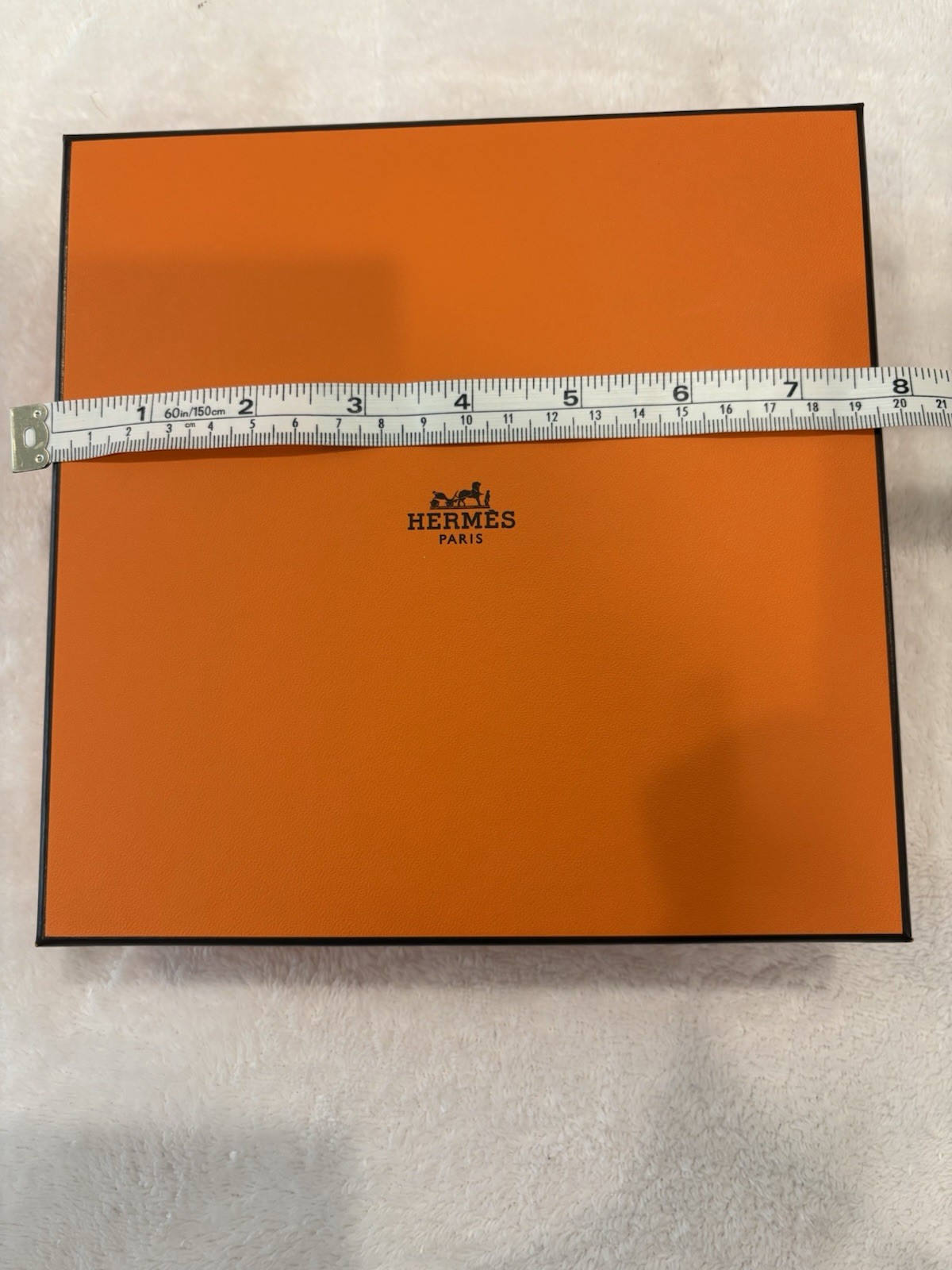 Hermès Orange Square Lined Paper/Cardboard Storage Box for Bracelet 8×8 in