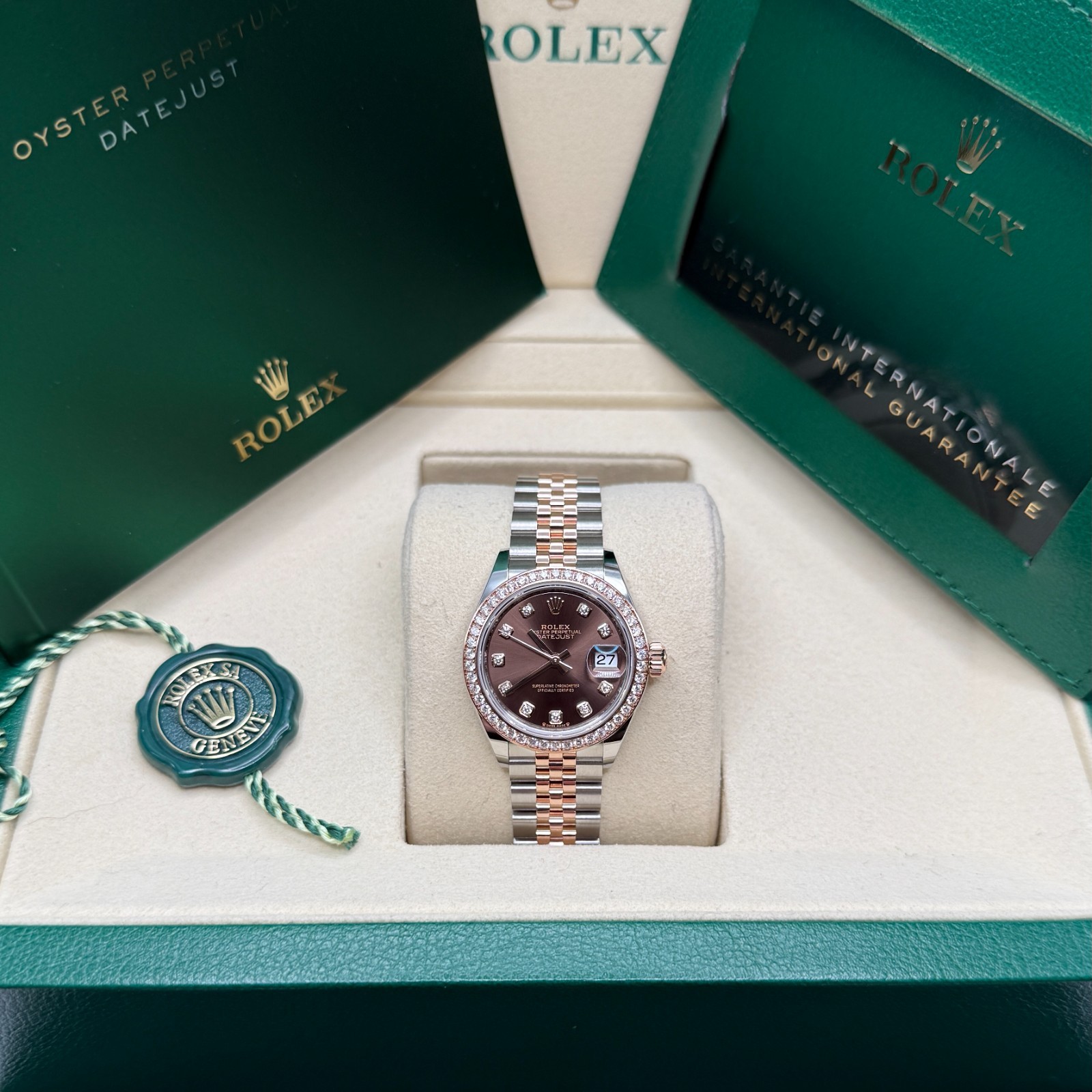 Rolex Lady-Datejust NEW 2026 Chocolate Diamond Dial Two Tone Rose Gold Diamond
