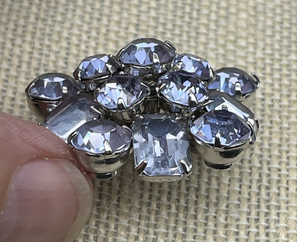 Vintage Coro Faceted Crystal Lavender light Purple Brooch