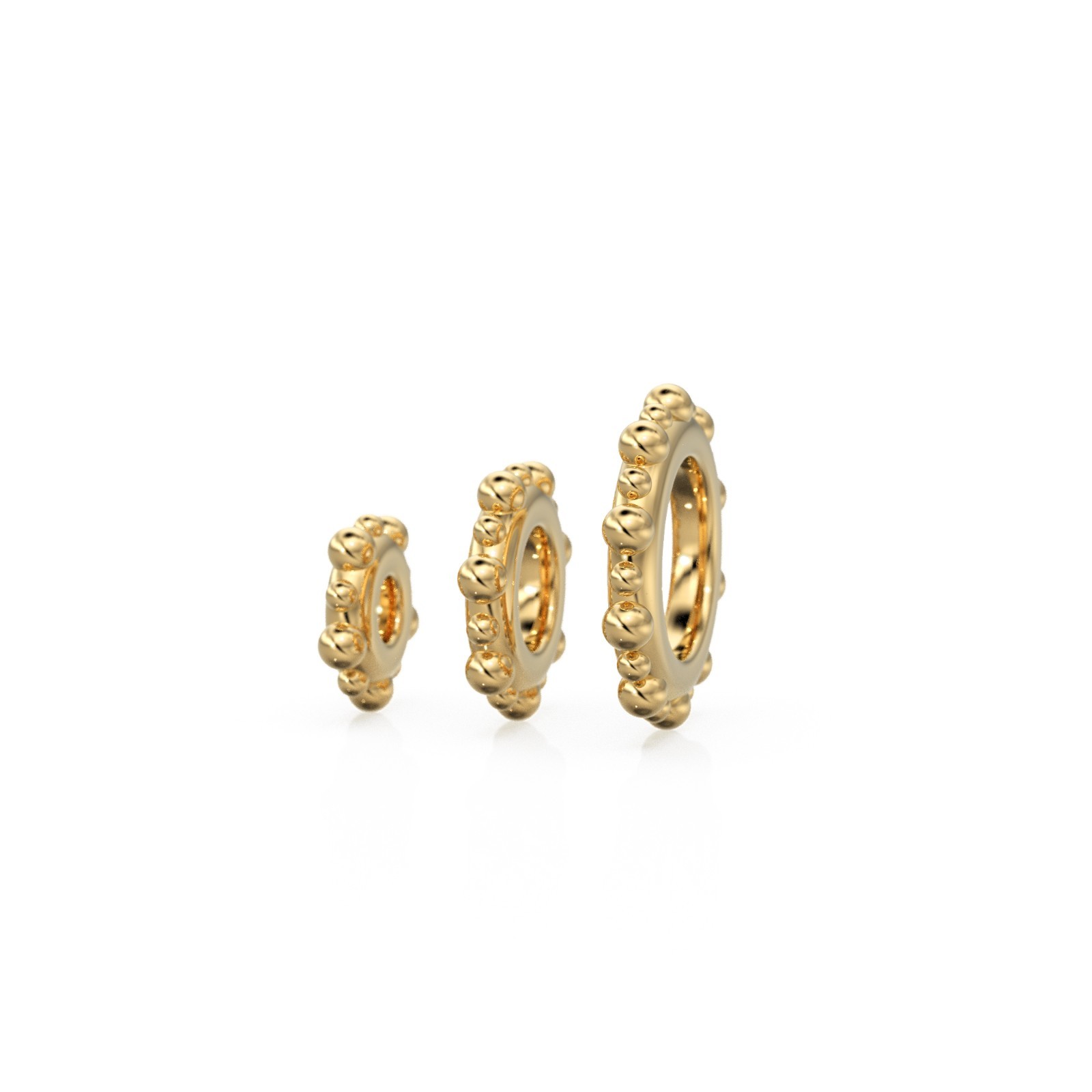 Milgrain 18k Solid Gold Spacer Beads Round Rondelle Jewelry Findings 6,8,10mm