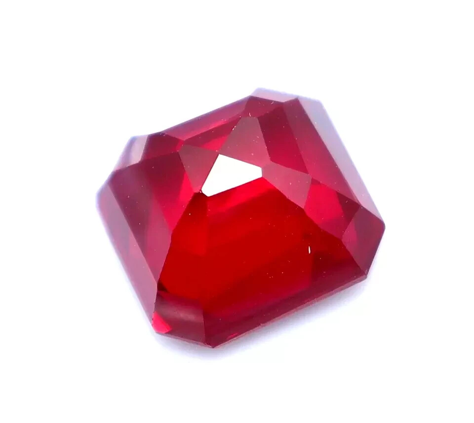 4.70 Ct Natural Flawless Red Ruby Certified Asscher Cut Loose Stunning Gemstone
