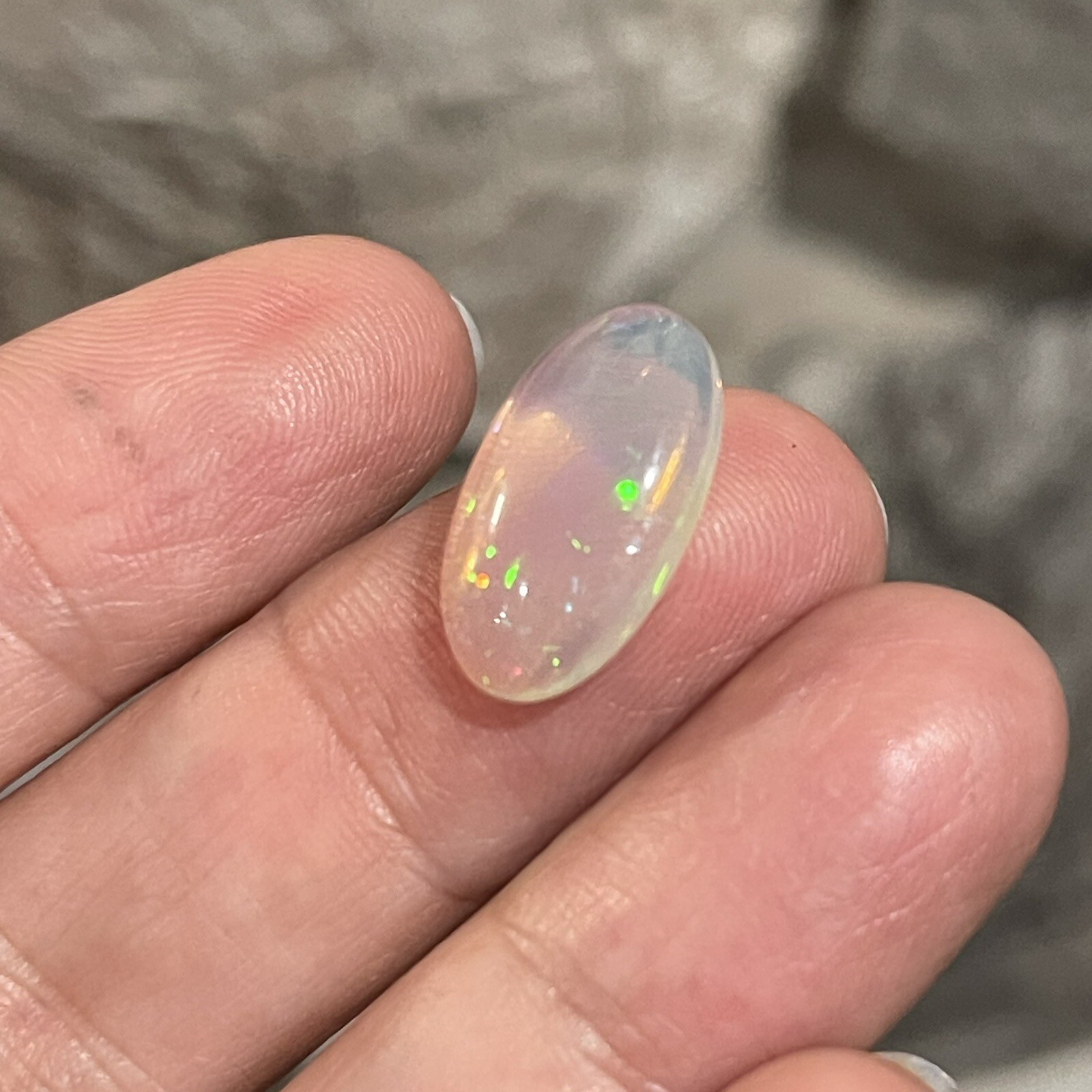 4ct 17.8c10x4.7mm Pin Fire Stardust Ethiopian Welo Opal Oval Cabochon Gem