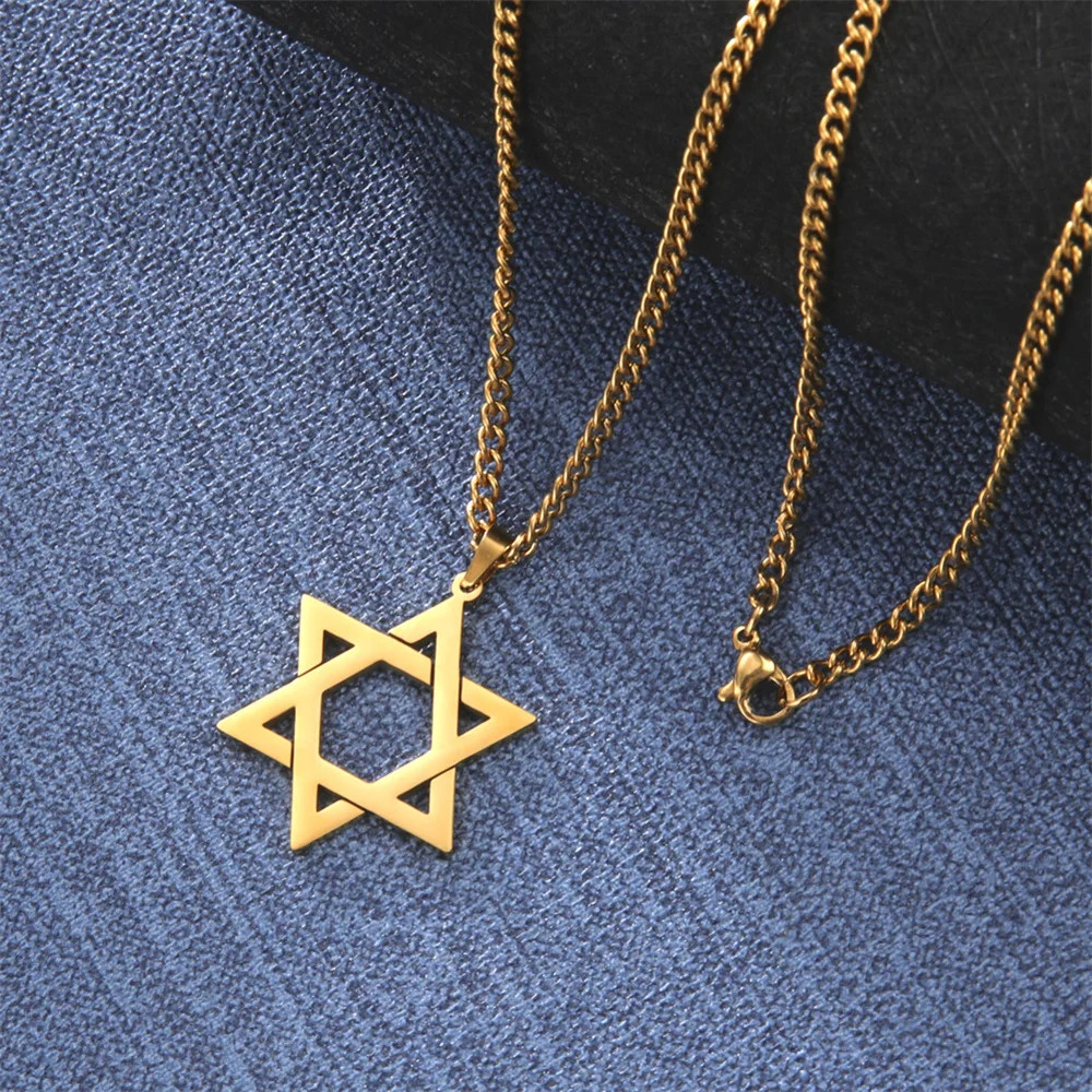 Star of David Amulet Pendant Necklace Gold Kabbalah Jewish Judaica NEW