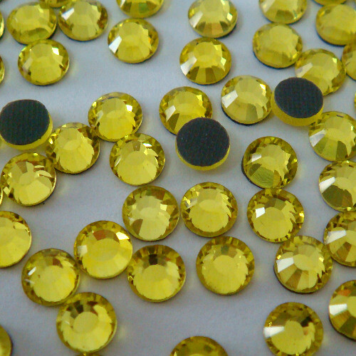1440pcs HotFix Rhinestone Citrine FlatBack Iron-On Beads Charming Lemon ss10 3mm