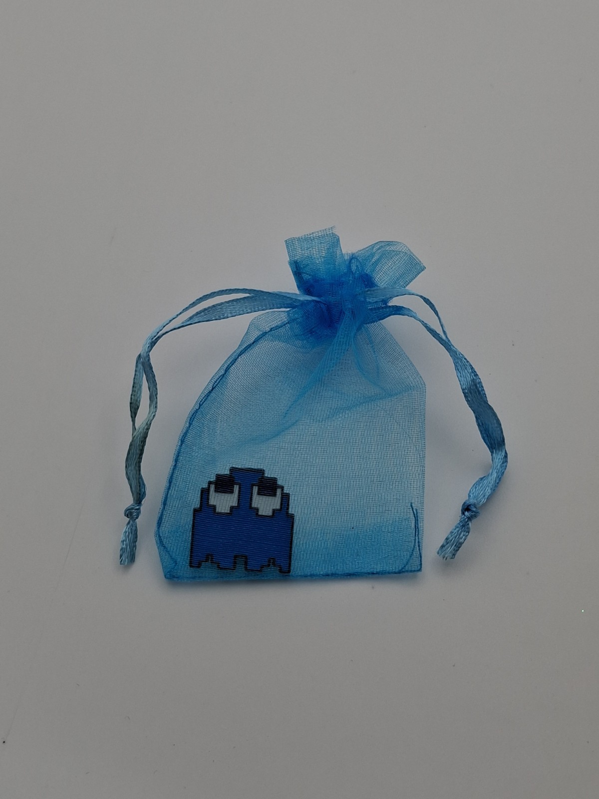Blue Ghost Pacman Enamel Lapel Pin Brooch