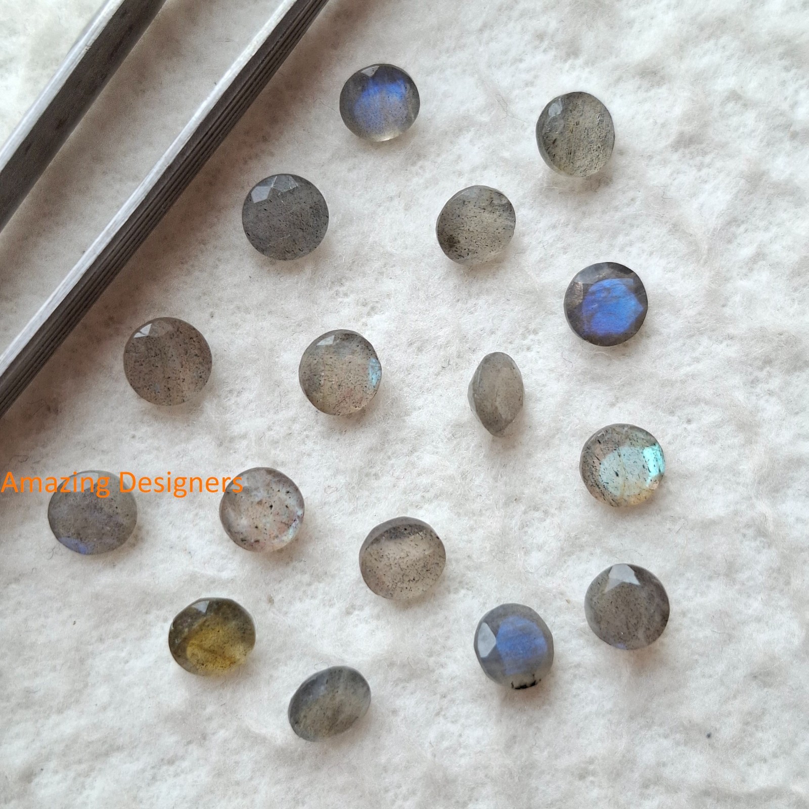Natural Blue Labradorite Round Faceted Cut 3mm to 15mm Loose Gemstone