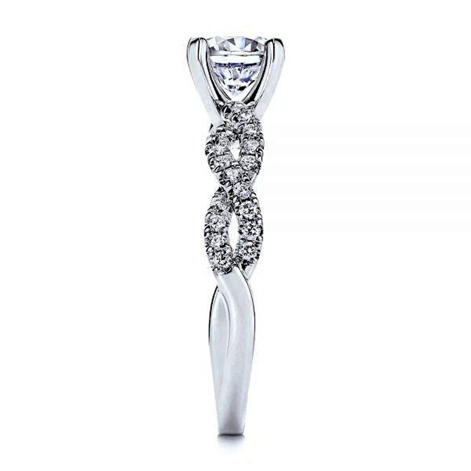 6.50 Cts. Round Shape Certified White Diamond Ring In 925 Silver – Tariff Free