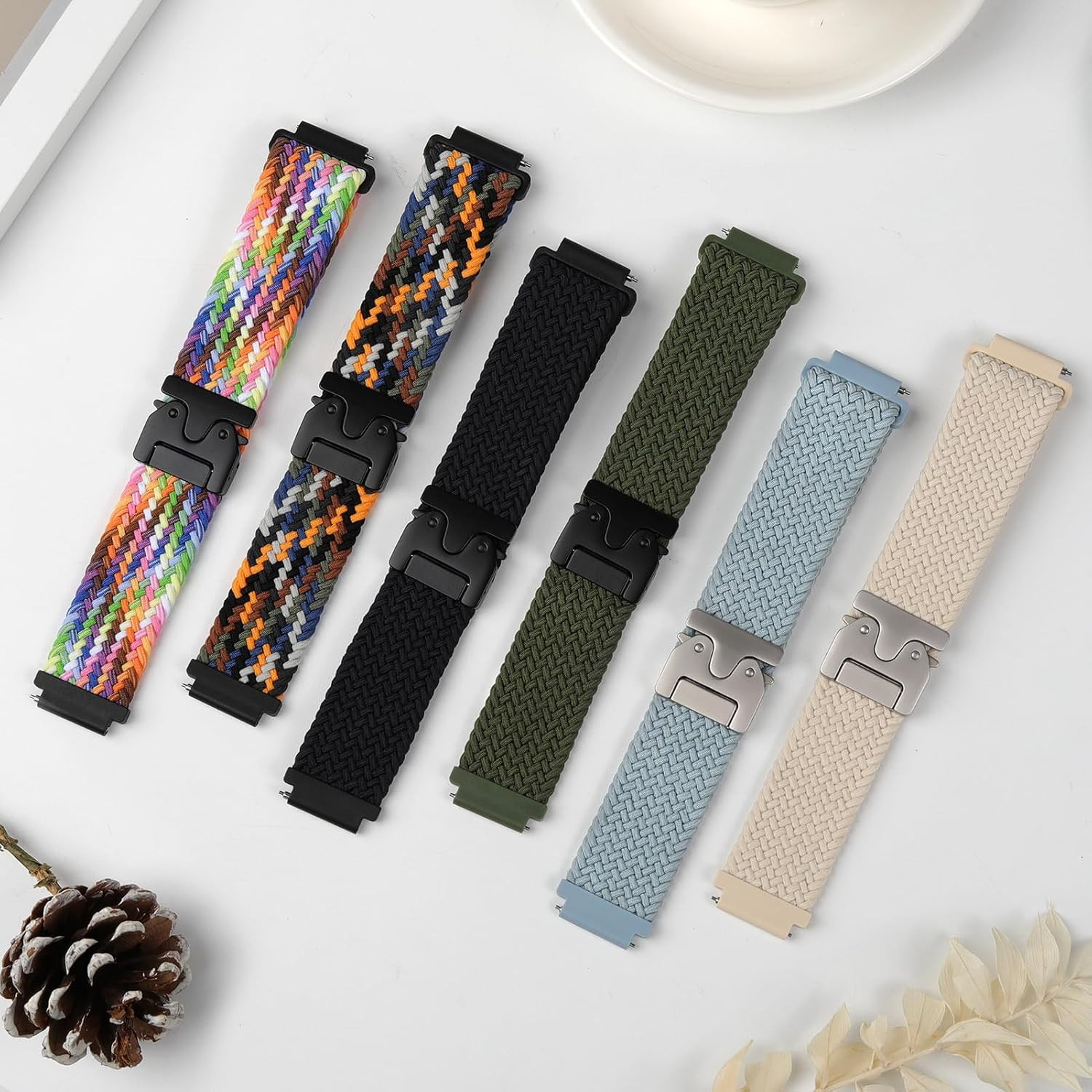 18mm Braided Bands for Garmin Venu 3S 2S/Venu 4 41mm/Vivoactive 4S/Vivomove 3S/F