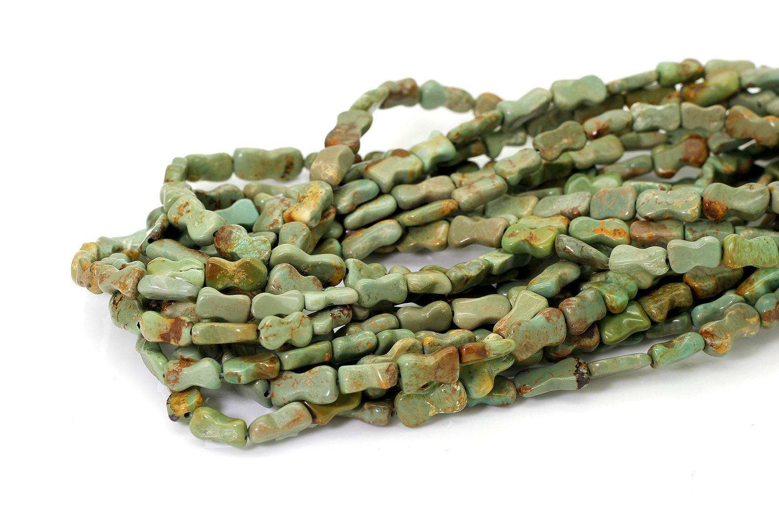 Genuine Natural Turquoise Smooth Flat Bone Nugget Loose Gemstone Beads – PGS282