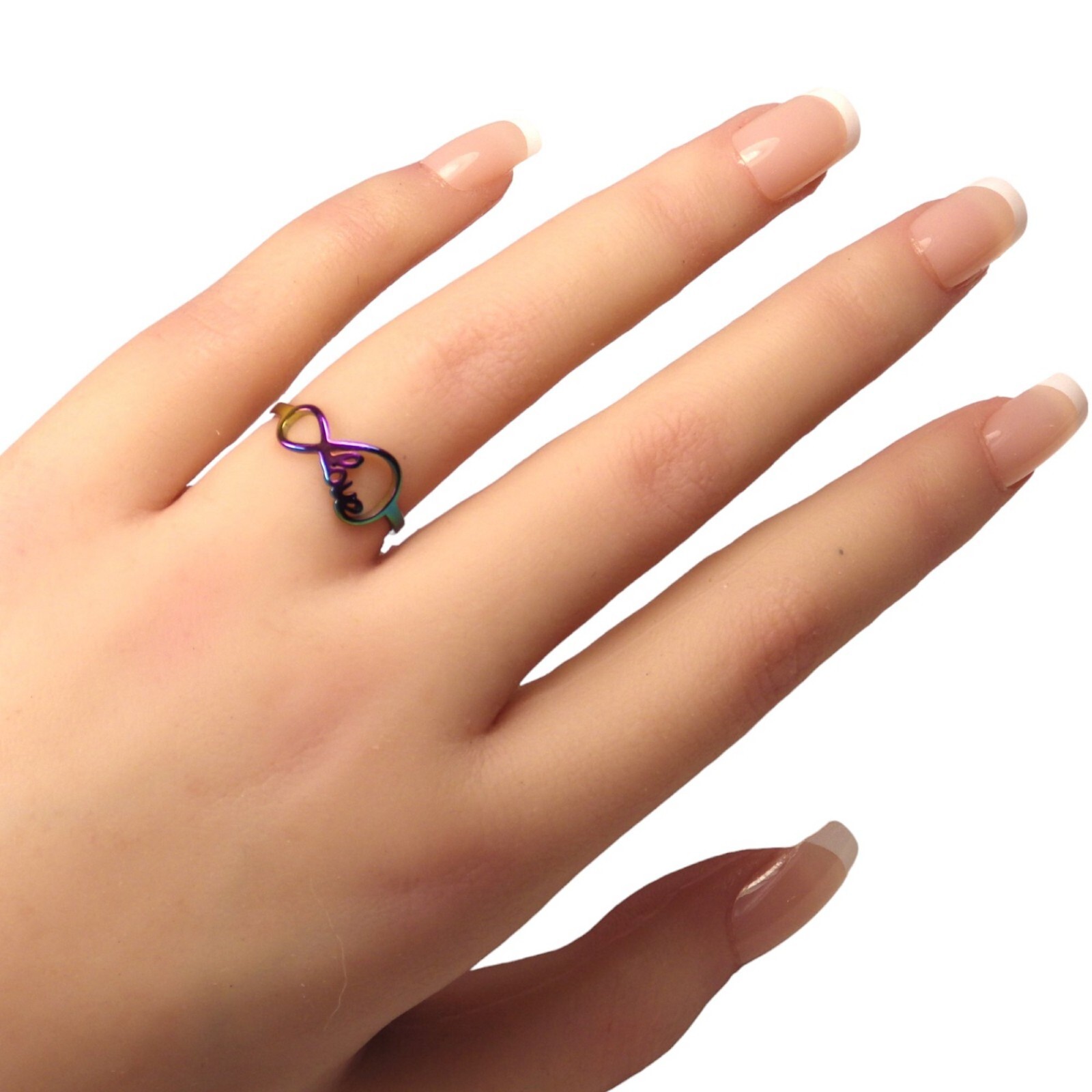 Infinite Love Ring Rainbow Stainless Steel Infinity Anniversary Promise Band