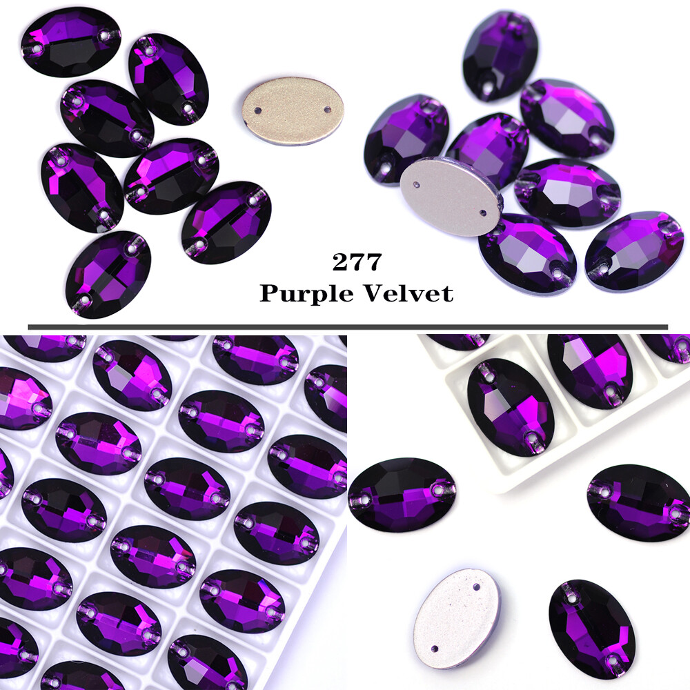 Oval Glass Sewing Strass Flat Back Sew On Crystal Loose Rhinestone for Mask DIY