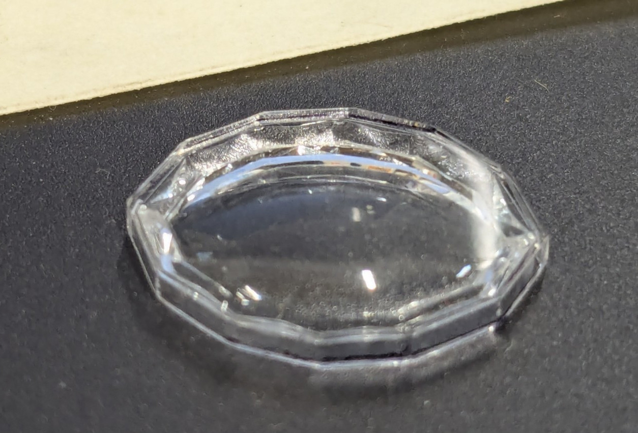 NOS Acrylic Watch Crystal for Hamilton Veronica 15.4mm x 11.8mm – Faceted
