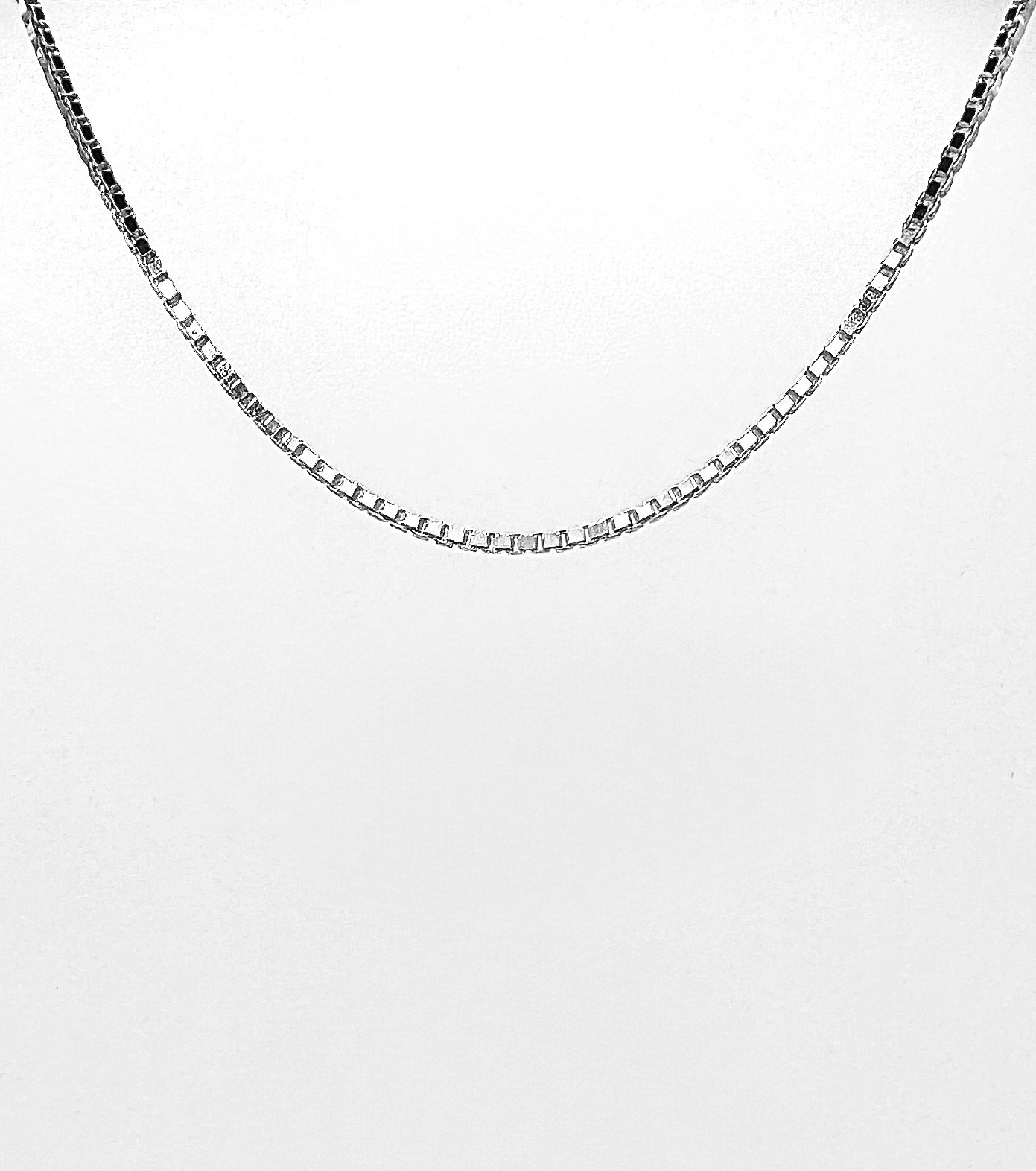 .925 Solid Sterling Silver 1.7mm Box Chain 16 Inches.