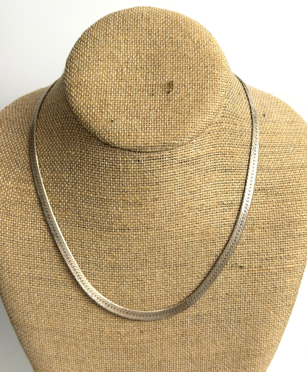 ITALIAN STERLING SILVER 925 HERRINGBONE NECKLACE 18″ LONG 14.99G 5.26 MM