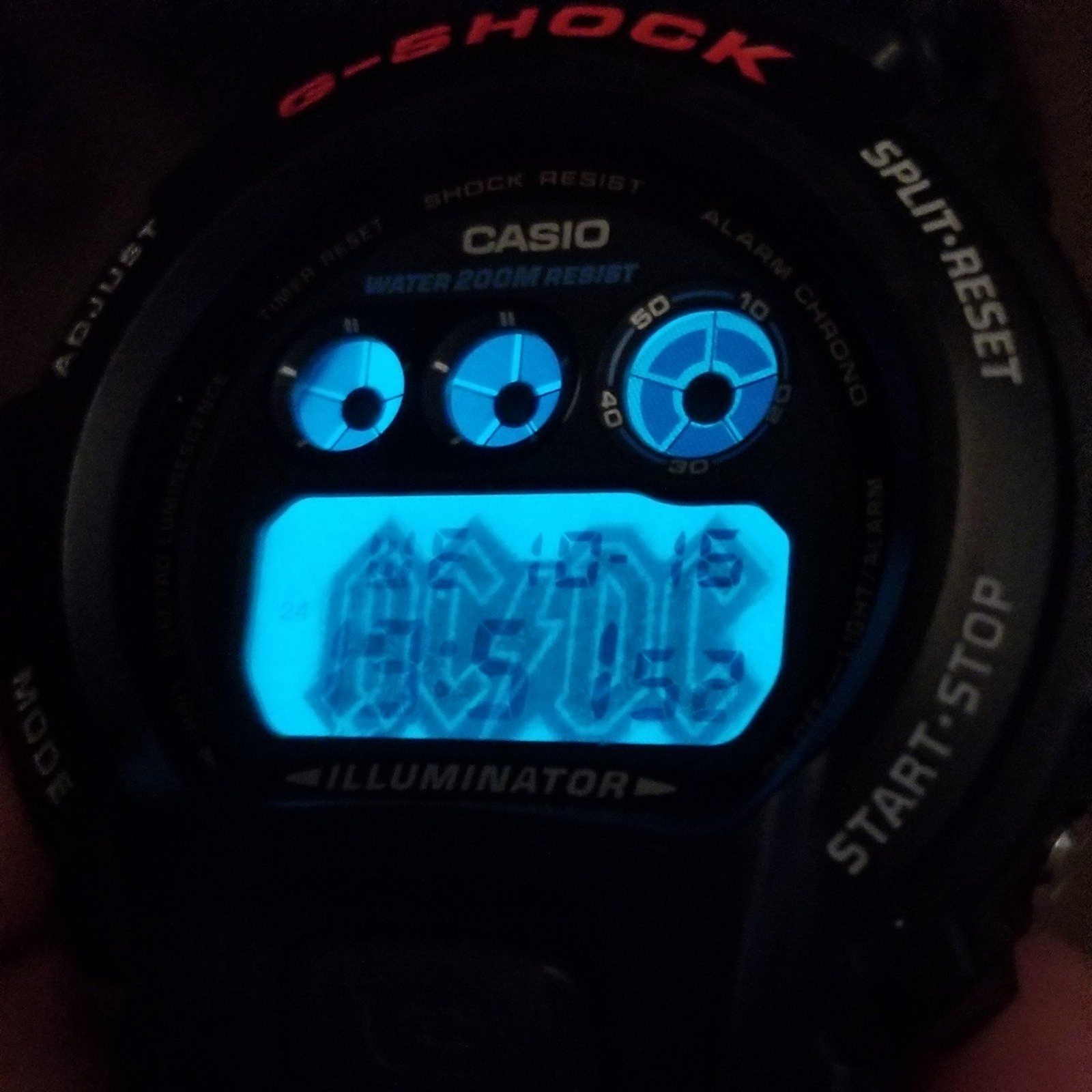 ⌚Rare Casio G-Shock DW6900 Custom AC DC heavy metal band edition