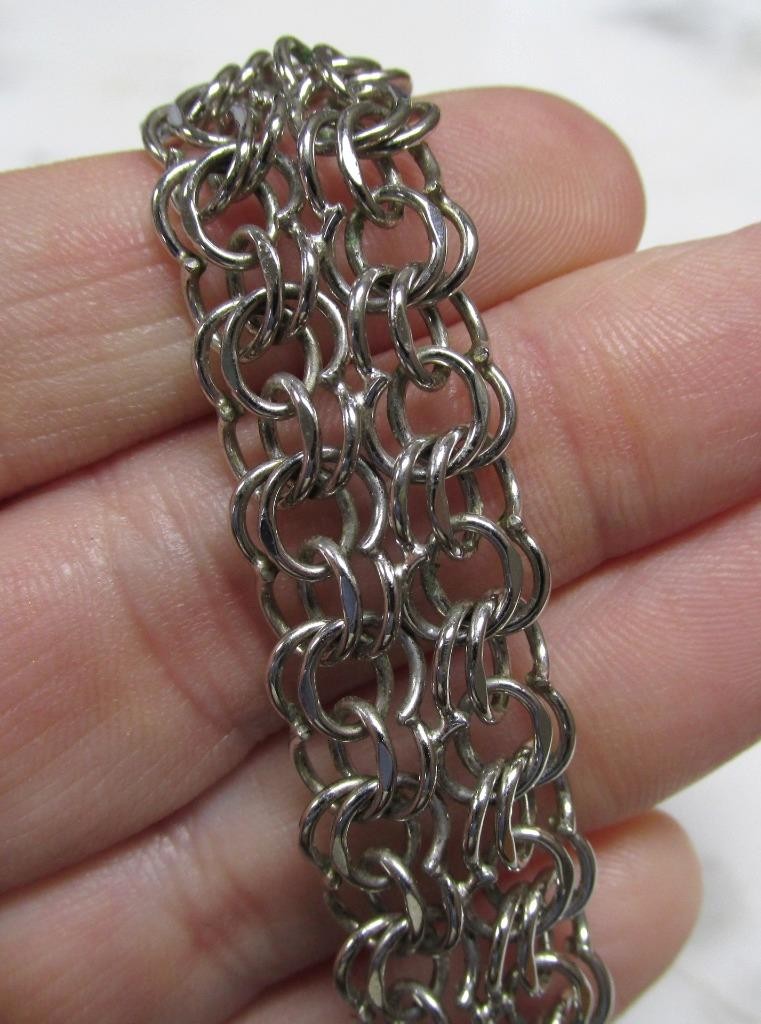Elco Sterling Silver Starter Charm Bracelet ~ 7-1/2″ ~ 24grams ~ 5-C393
