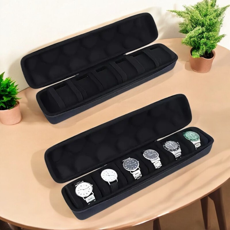 6 Slots Travel Watch Roll Case Wristwatch Display Case Watch Storage Box