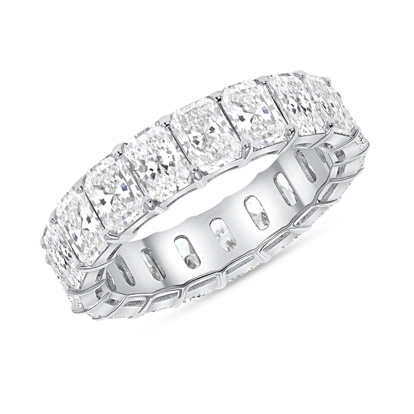 14K Radiant Cut Natural Diamond Eternity Band. Option 2.00 / 3.00 / 4.00 Carat.