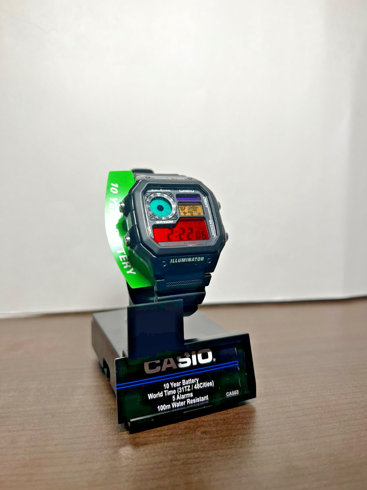 “Cyberpunk” | Custom 🔴🟢🟠🟣 Casio World Time Illuminator | Royale | AE-1200WH