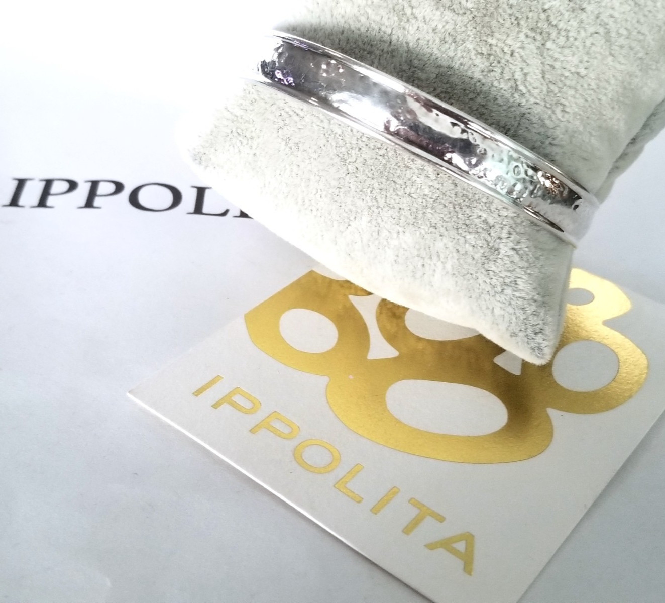 IPPOLITA – Glamazon Hammered 9mm Sterling Silver Bangle Bracelet – Pristine!