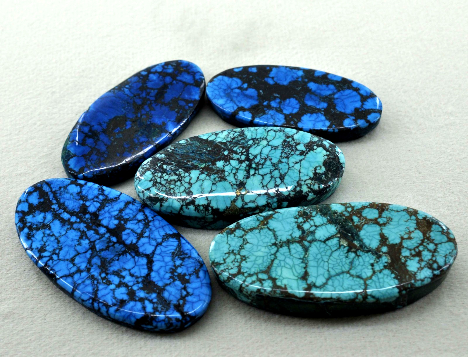 EGL Certified 480 Ct Natural Spiderweb Turquoise Blue Oval Loose Gemstone Lot