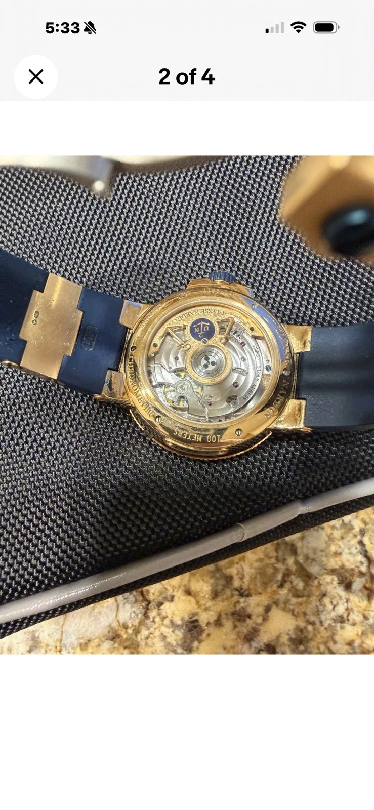 Ulysse Nardin Marine Mens Gold Watch. Cosc# UN118-1012731