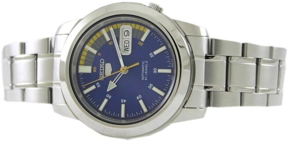 Seiko 5 Automatic 21 Jewels Blue Quarter Speed Dial Look SNKK27K1 30M Mens Watch