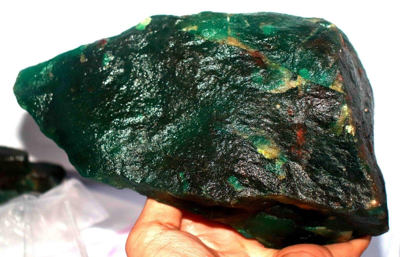 DYED 10740 Ct Certified Natural Green Emerald Huge Gems Rough AN1674