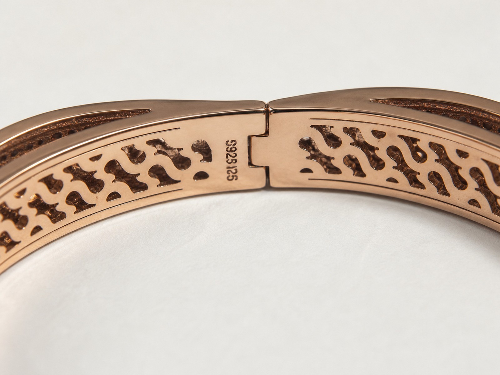 Bangle Rose Gold Plated Sterling Silver Multicolor Stone