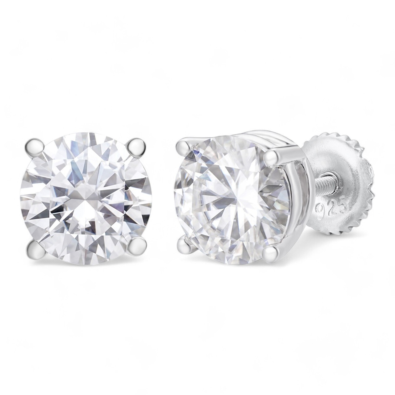 Real Moissanite Stud Earrings 925 Silver Hip Hop Mens Ladies Single Or Pair Iced