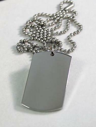 SOLID STAINLESS STEEL HEAVY DUTY 2 SIDES ENGRAVE TEXT ONLY