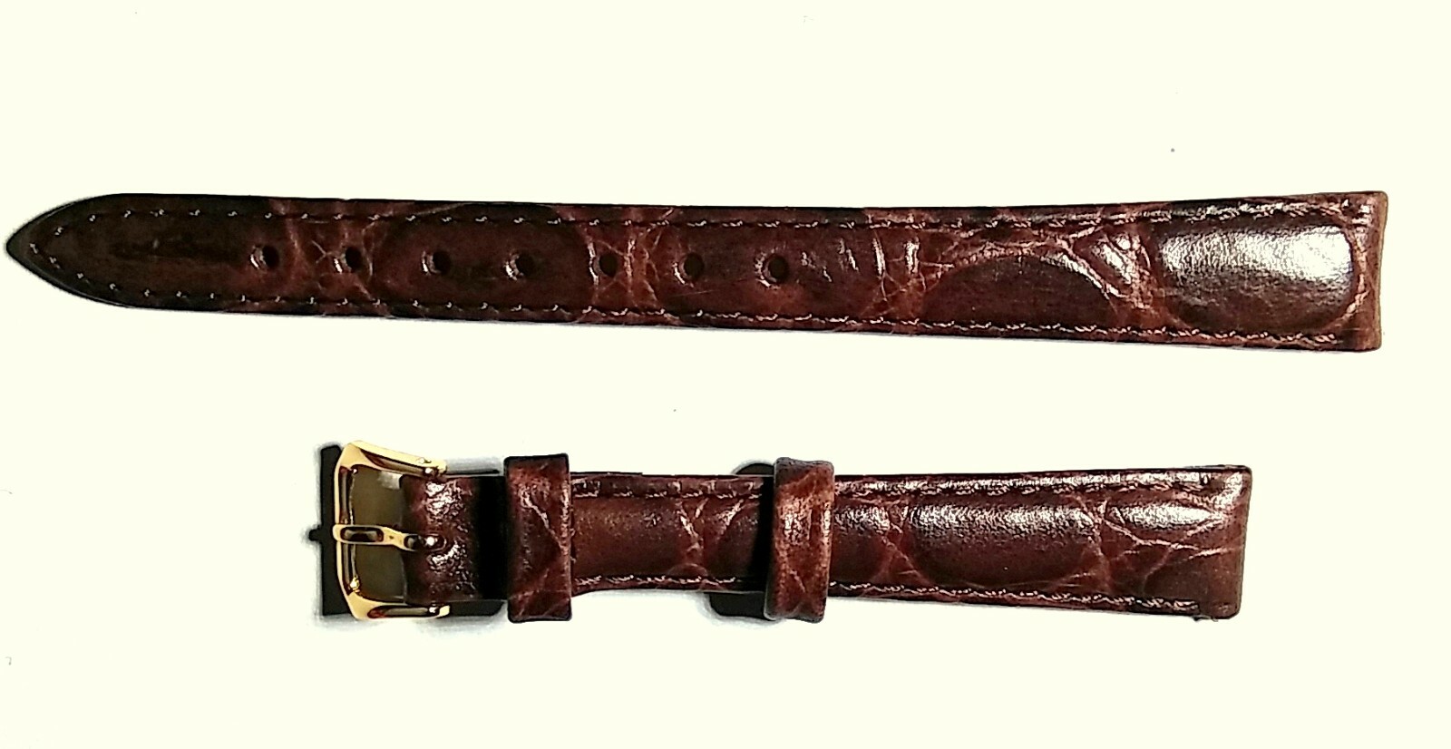 NEW WOMENS KREISLER BROWN CROCO GRAIN LEATHER WATCH BAND 12,13 OR 14MM REG $19