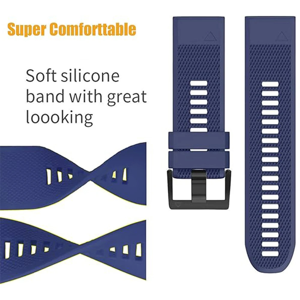 22mm Quick Fit Silicone Watch Band Strap For Garmin Fenix 8 47MM 7/6/5/Plus/Epix