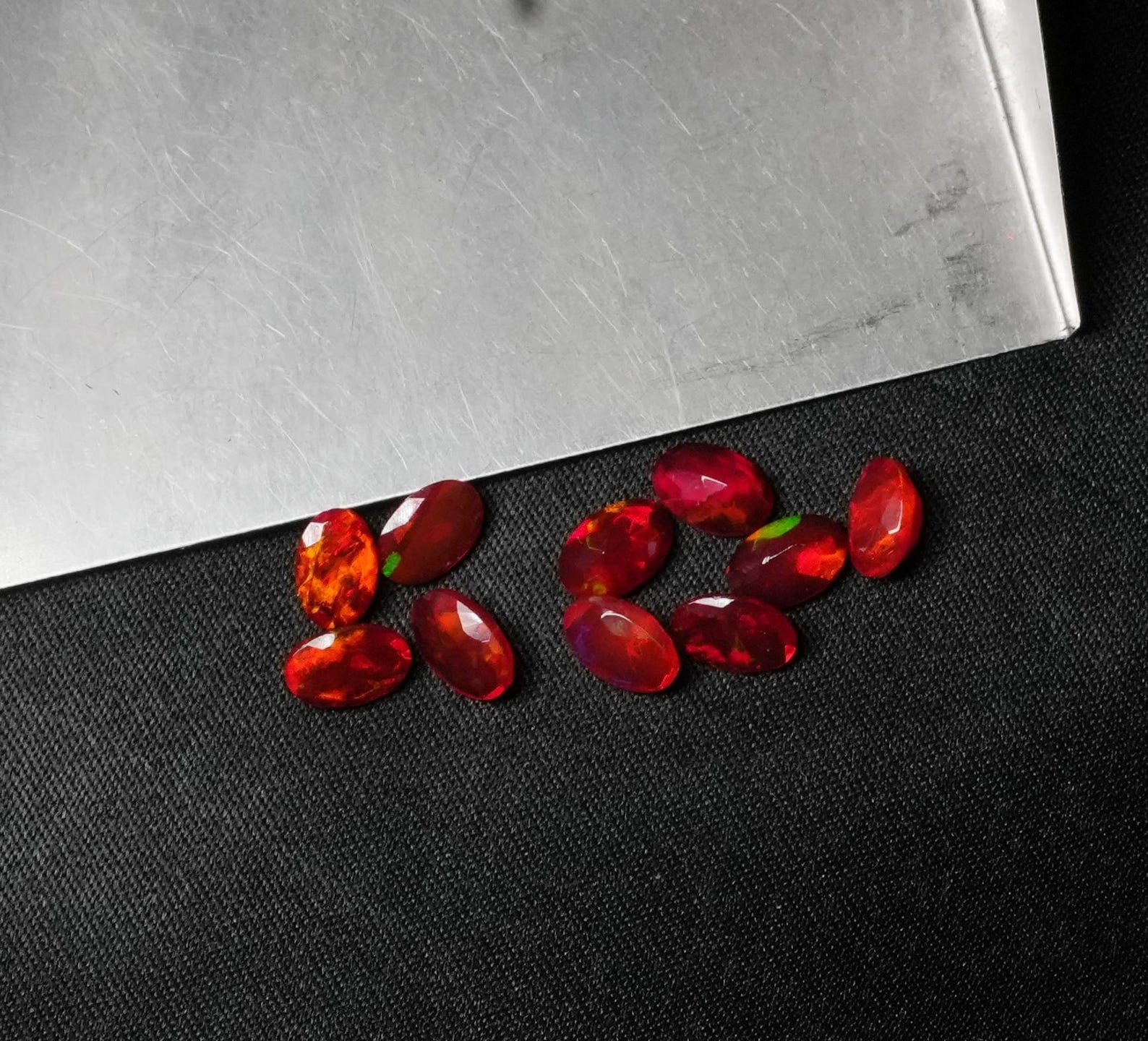 Natural Red Ethopian Opal Oval Faceted Cut 3x5mm To 8x10mm Loose Gemstone