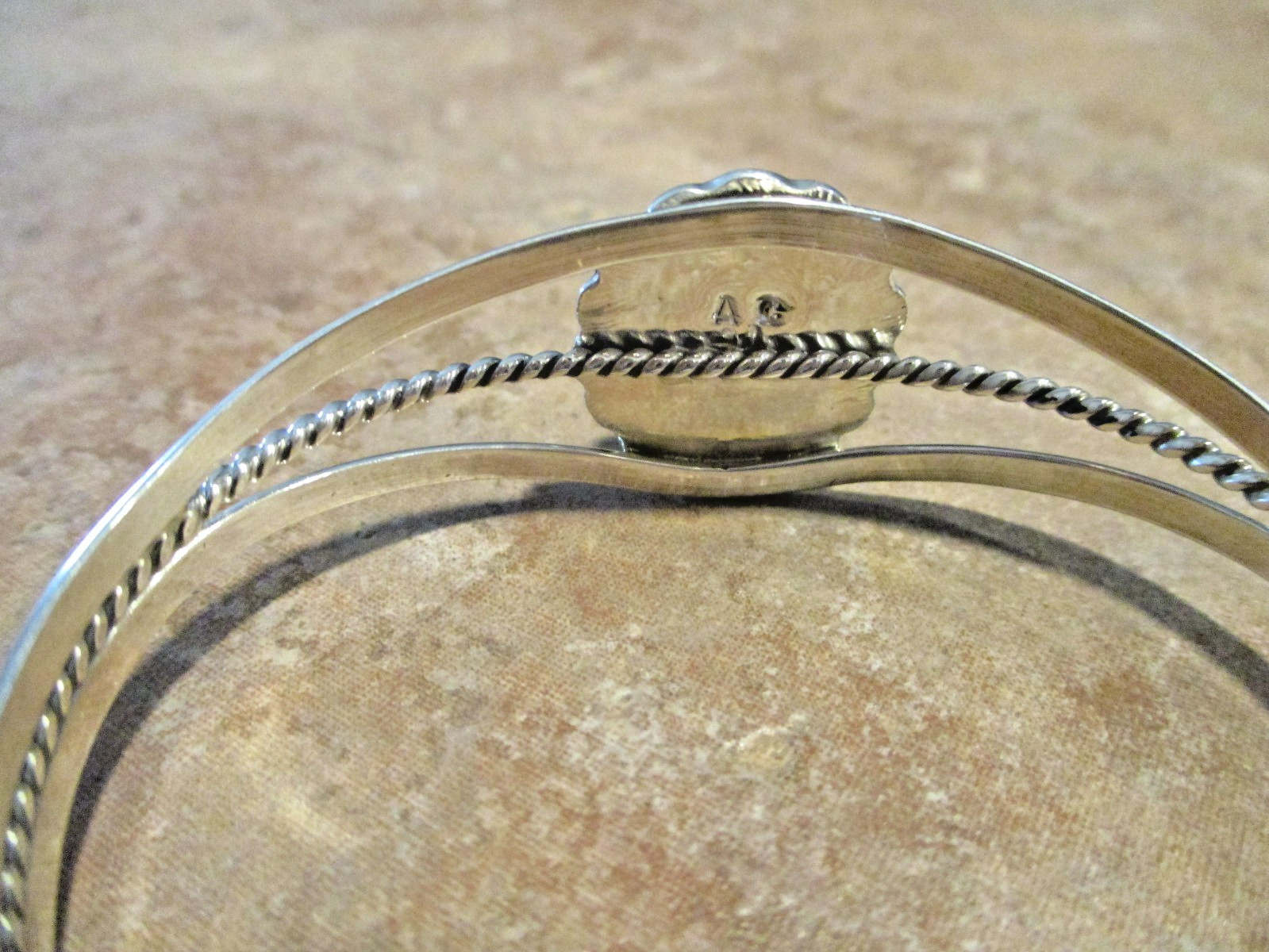 Contemporary Navajo Sterling Silver PREMIUM TURQUOISE Bracelet Signed AC