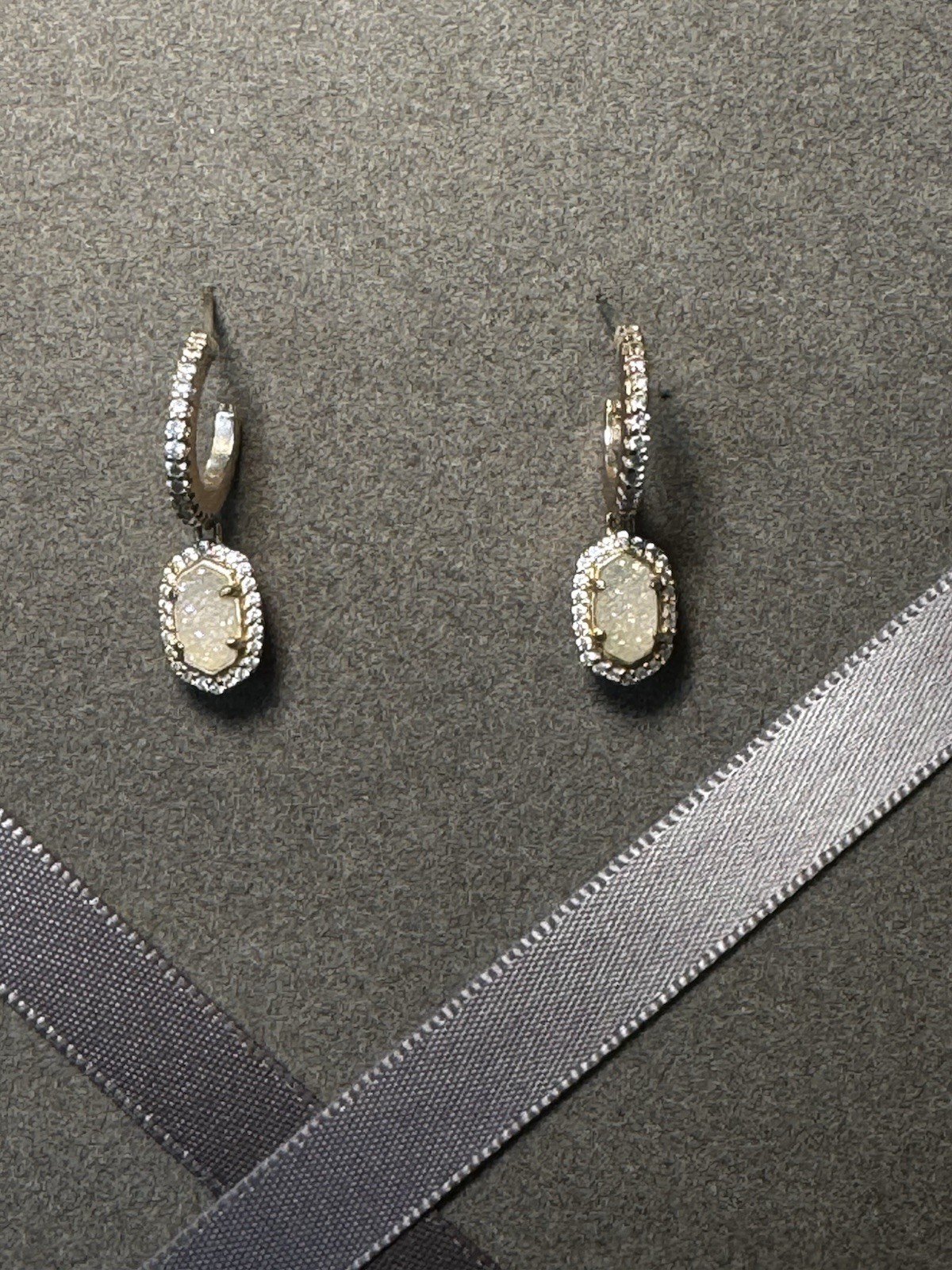 Kendra Scott Rose Gold Plated Octagon Ivory Stone Necklace & Earrings Set