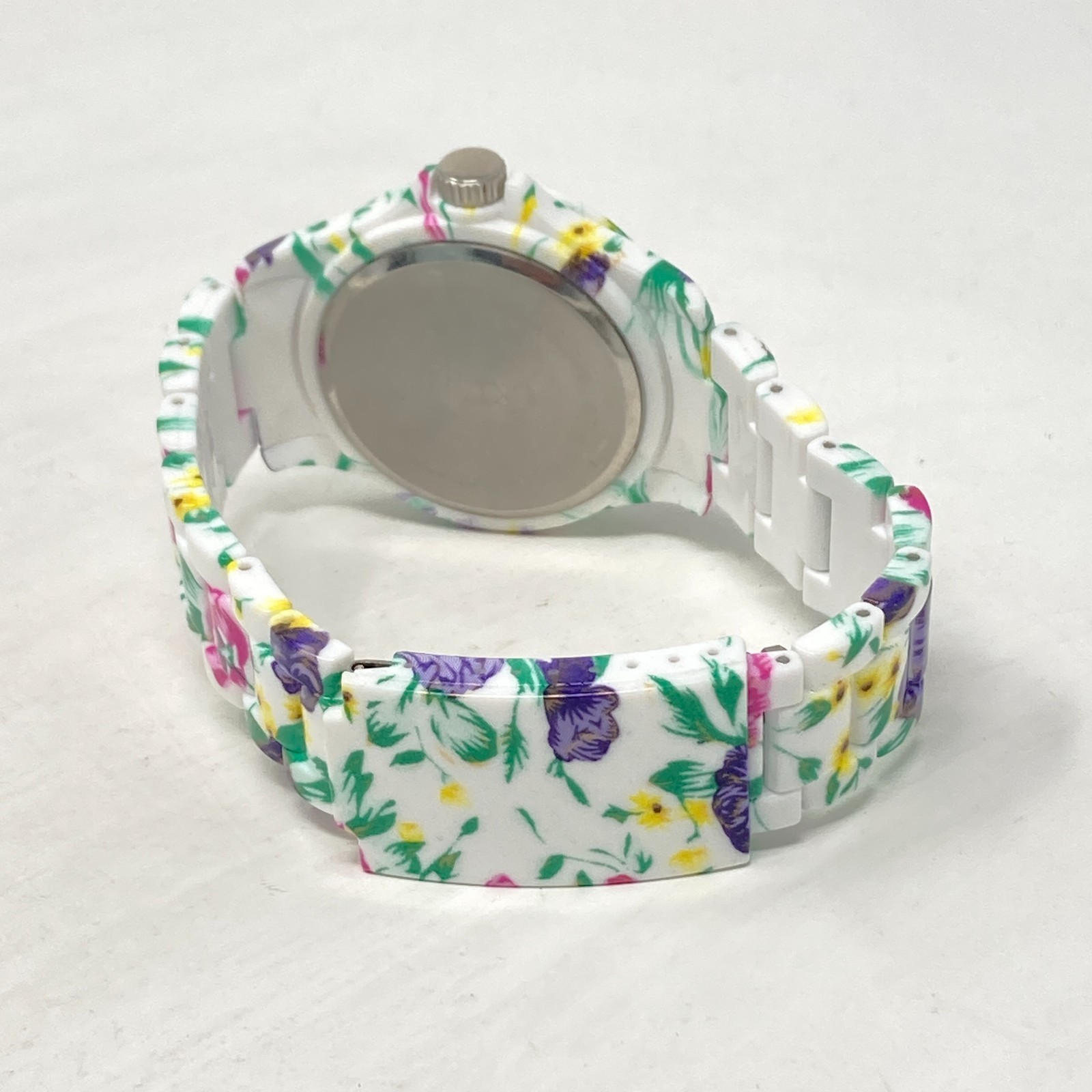 Floral Watch Women 39mm White Purple Pink Lightweight Spring New Battery 7.75″