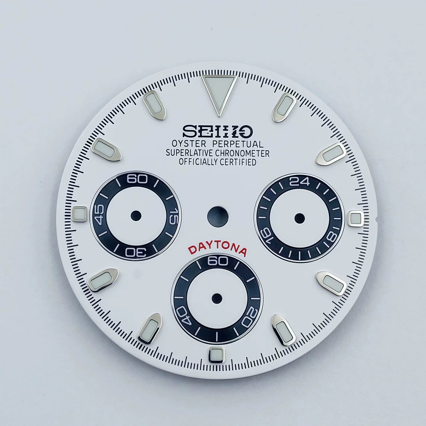 29.5mm Three-eyed panda Watch Dial Green Luminous for VK63 Movement S Logo